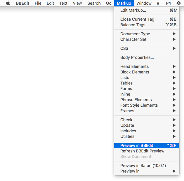 preview HTML in BBEdit